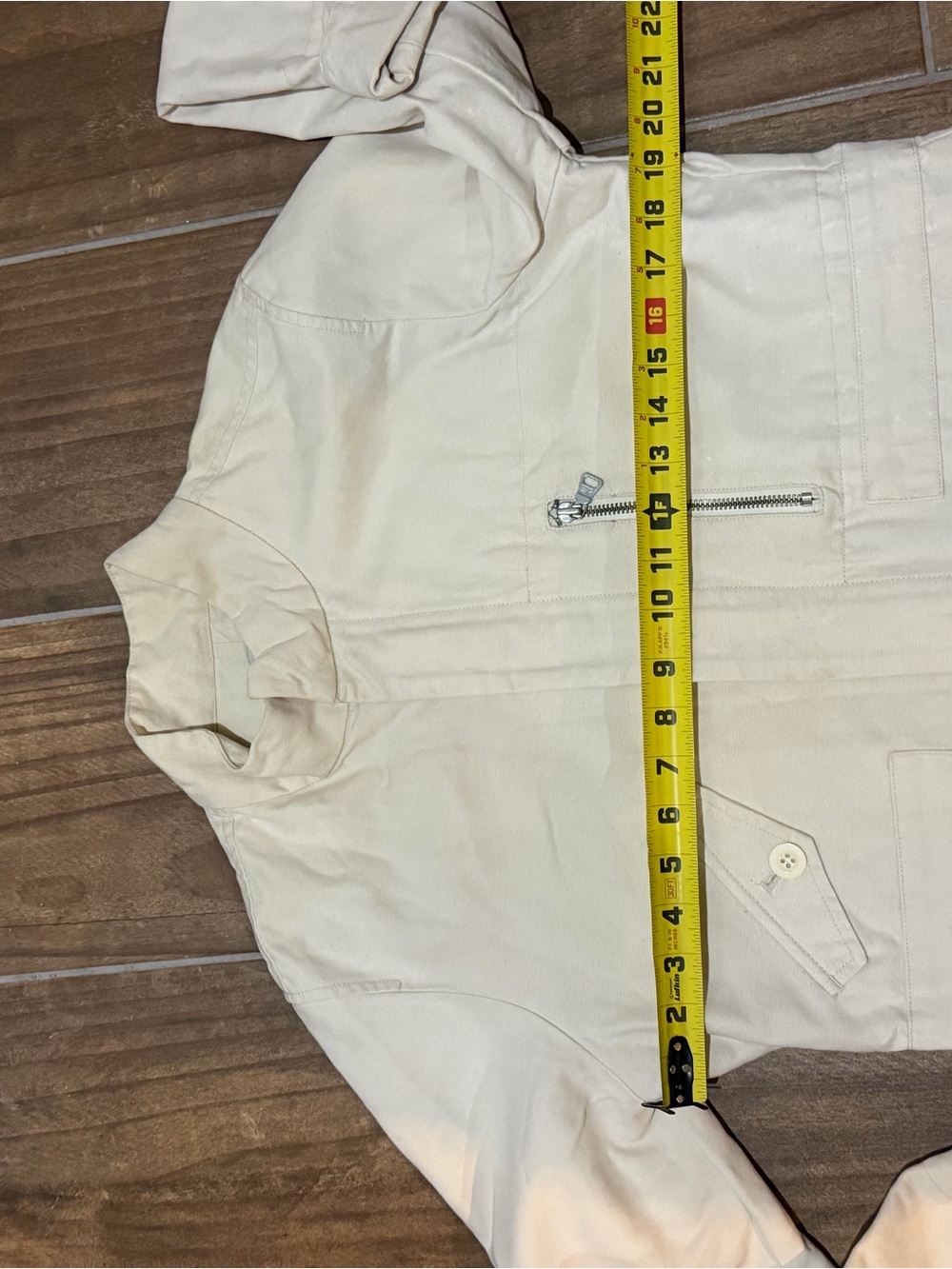 Ralph Lauren Polo Jeans Co. Off-White Cotton Label Detail vintage utility L - Picture 4 of 5